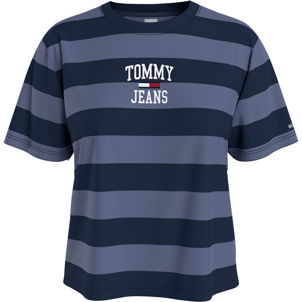Tommy Jeans College Logo Kurzärmeliges T-shirt XS Twilight Navy / Lavender günstig online kaufen