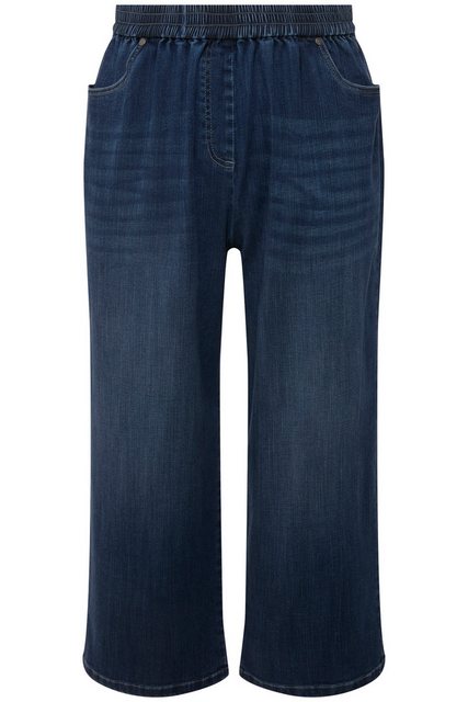 Ulla Popken Regular-fit-Jeans Lyocell-Culotte Rose weites Bein Elastikbund günstig online kaufen