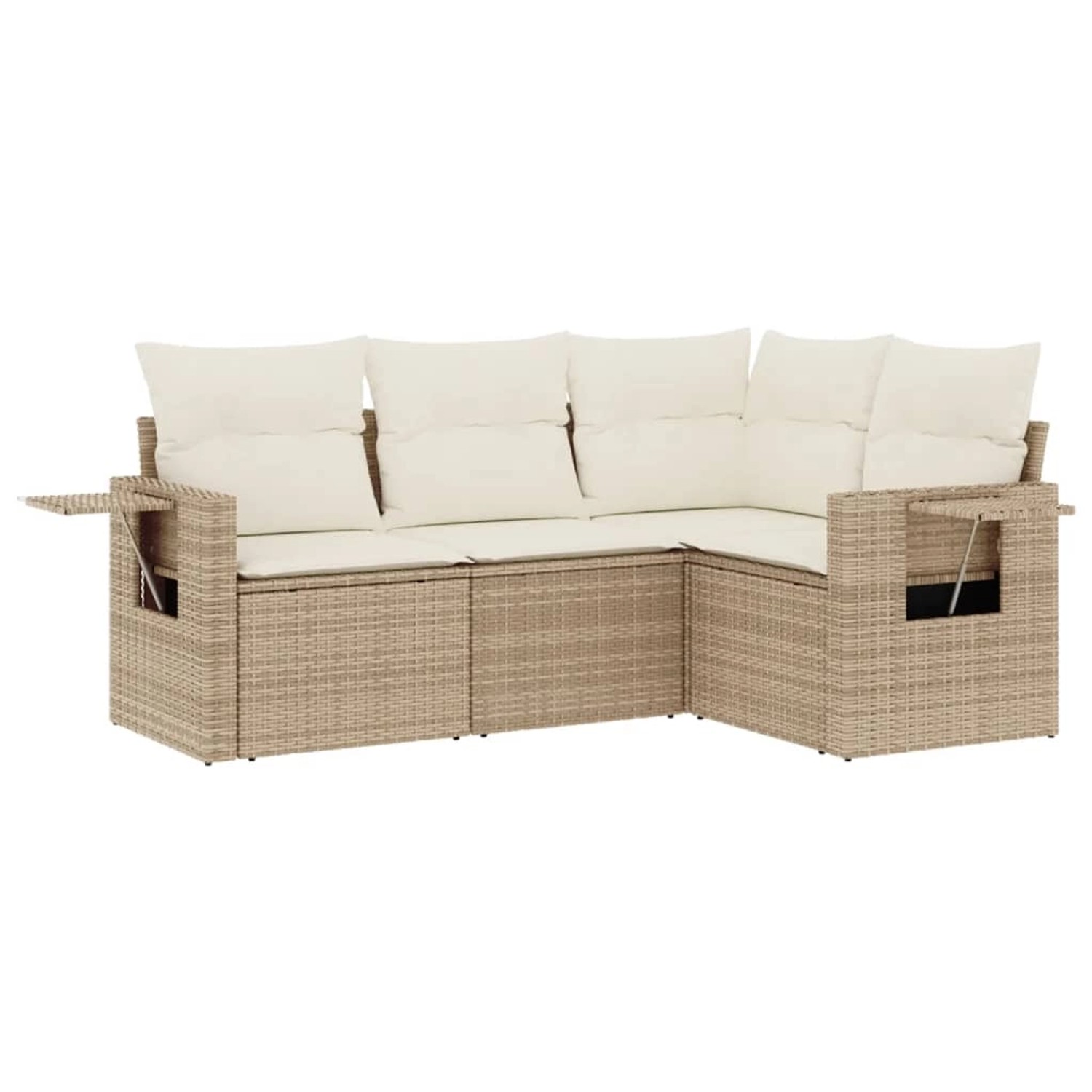 vidaXL 4-Tlg Garten-Sofagarnitur mit Kissen Beige Poly Rattan 3220107 günstig online kaufen
