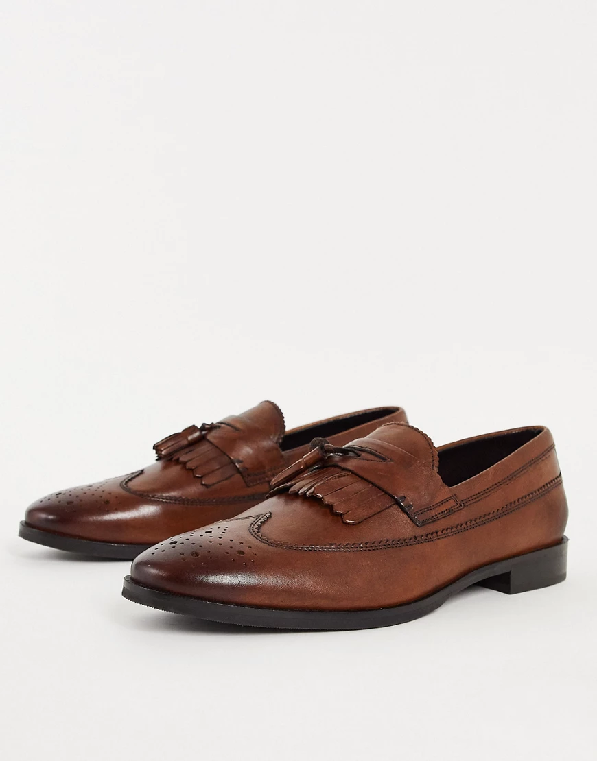 ASOS DESIGN – Loafer aus poliertem Leder in Hellbraun günstig online kaufen