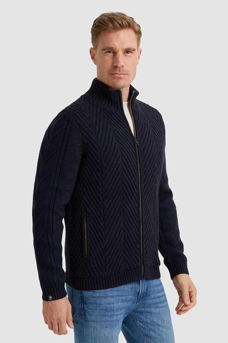 Vanguard Strickjacke Wool Blend Navy - Größe M günstig online kaufen