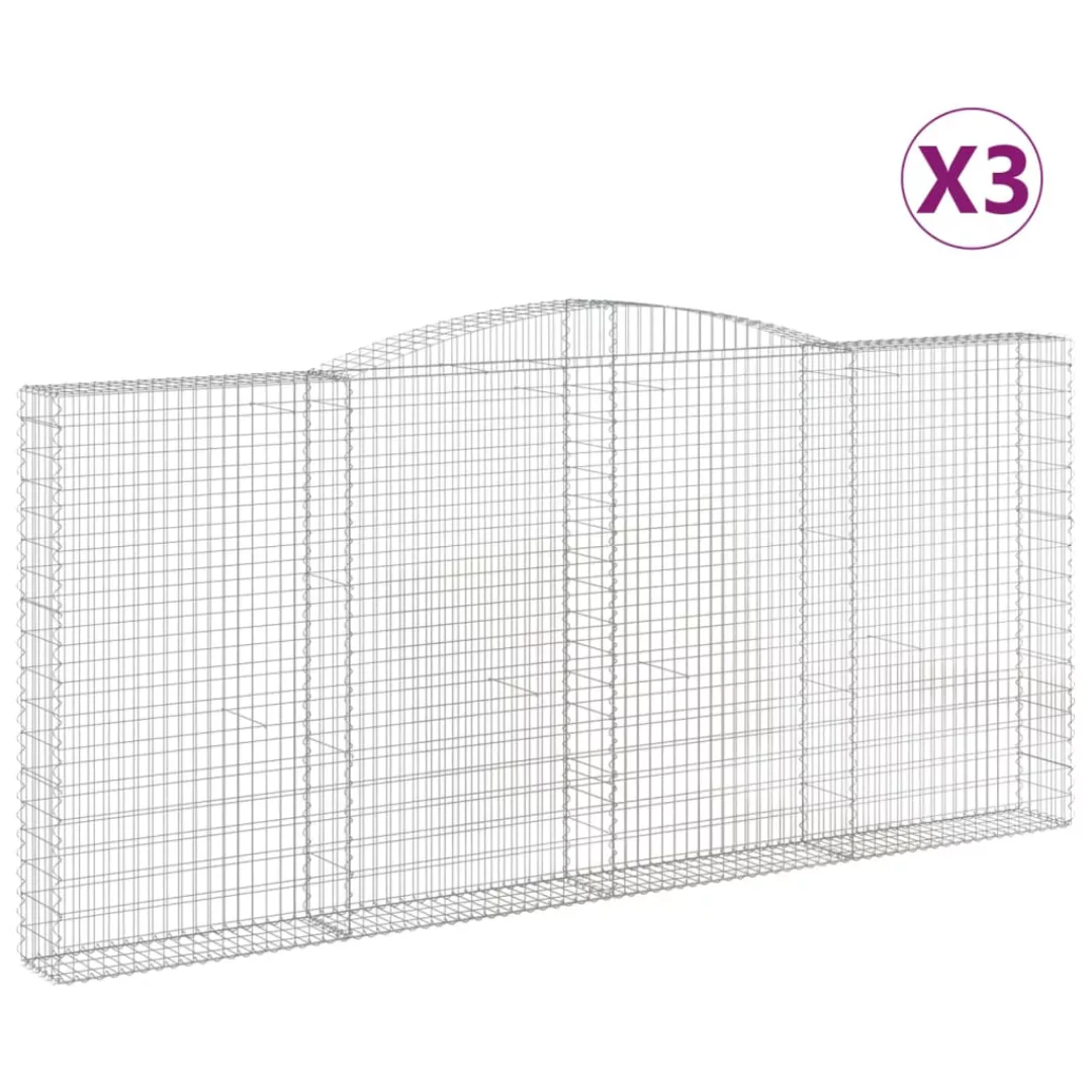 Vidaxl Gabionen Mit Hochbogen 3 Stk. 400x30x180/200cm Verzinktes Eisen günstig online kaufen