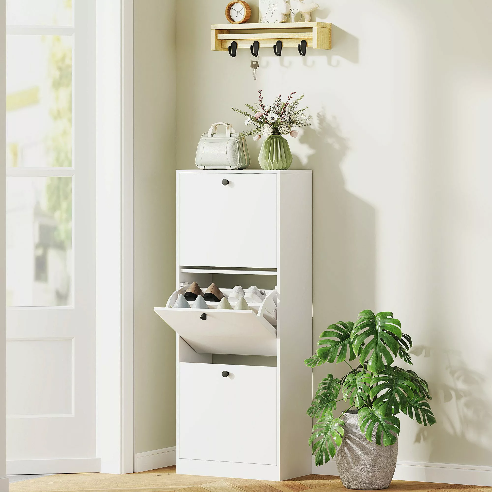 HOMCOM Schuhschrank Schuhregal mit Verstellbar Trennwand, günstig online kaufen