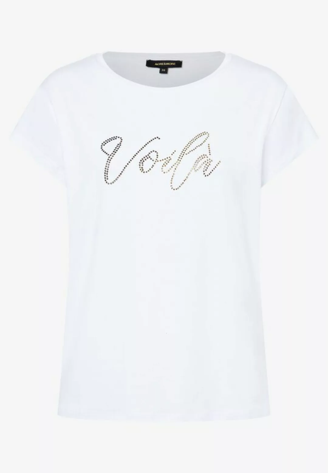 T-Shirt mit Strass-Schriftzug, weiß günstig online kaufen
