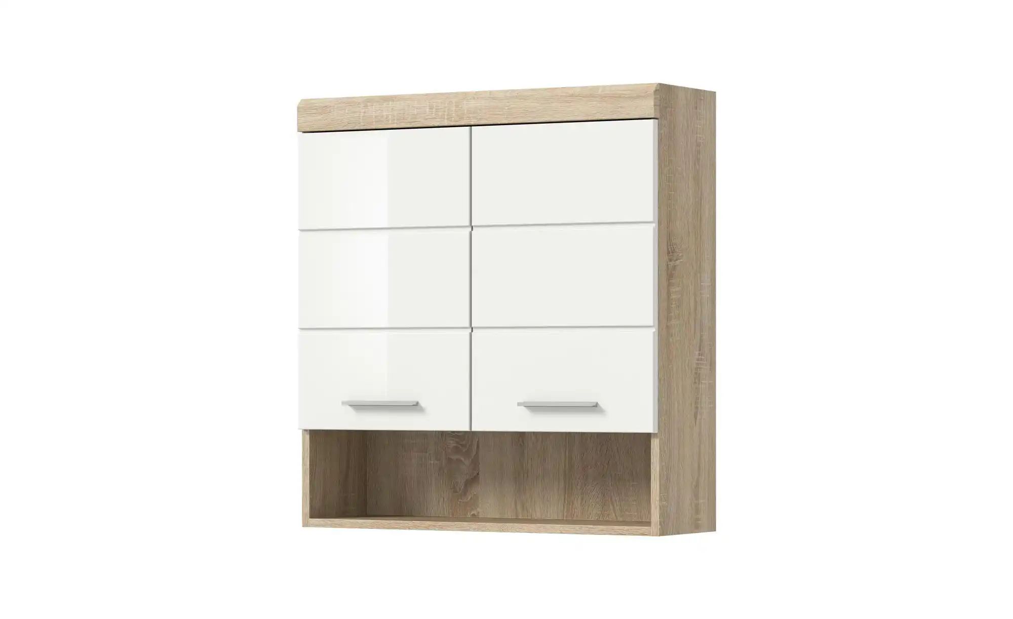 xonox.home Hängeschrank weiß Hochglanz/ Sonoma Eiche hell B/H/T: 74x79x24 c günstig online kaufen