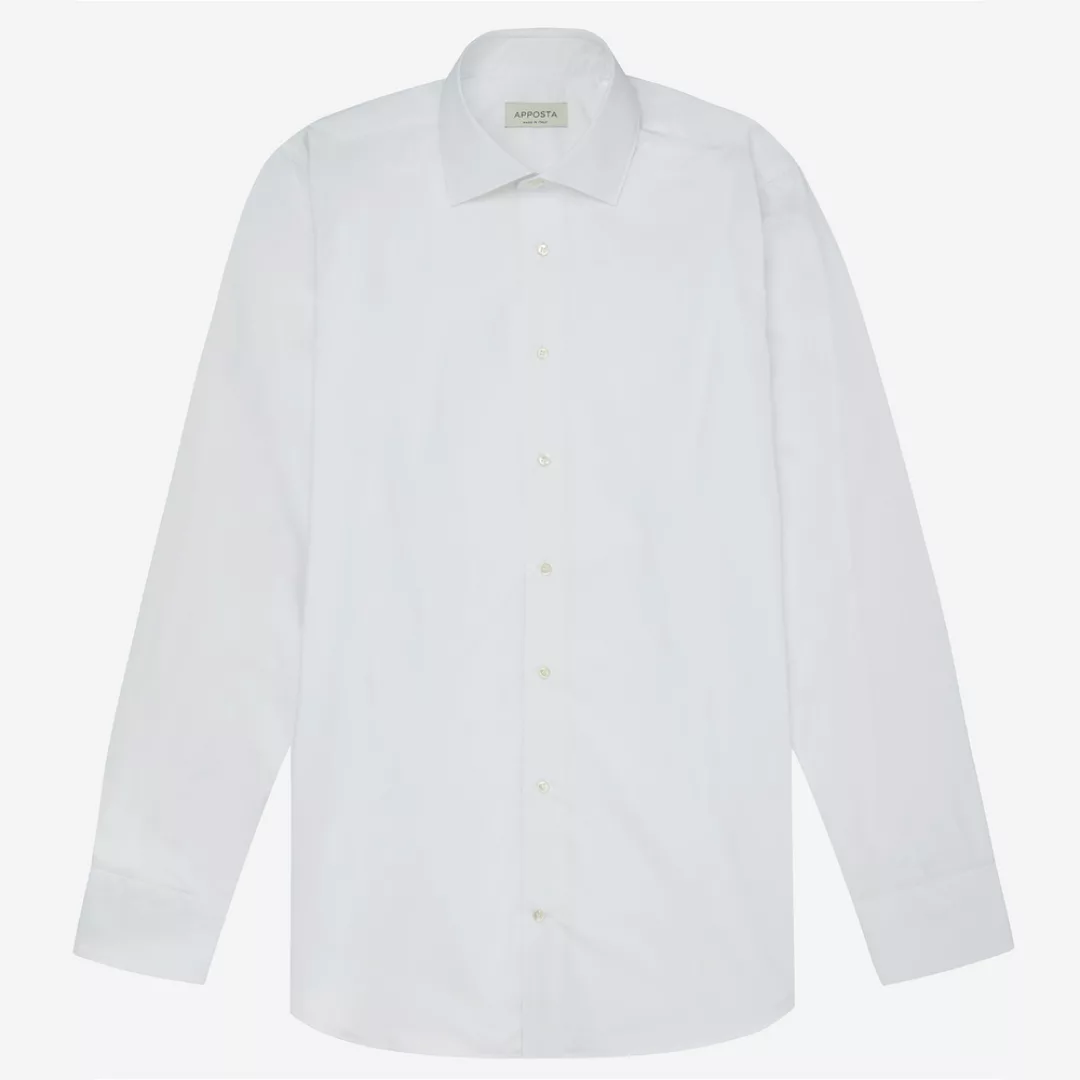 Hemd  einfarbig  weiß baumwolle stretch popeline, kragenform  halb-gespreiz günstig online kaufen