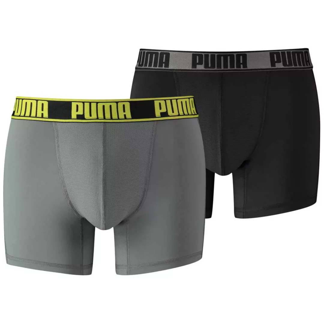 PUMA Active Herren Boxershorts 2er Pack | Mit Aucun | Gelb/Grau | Größe: XL günstig online kaufen