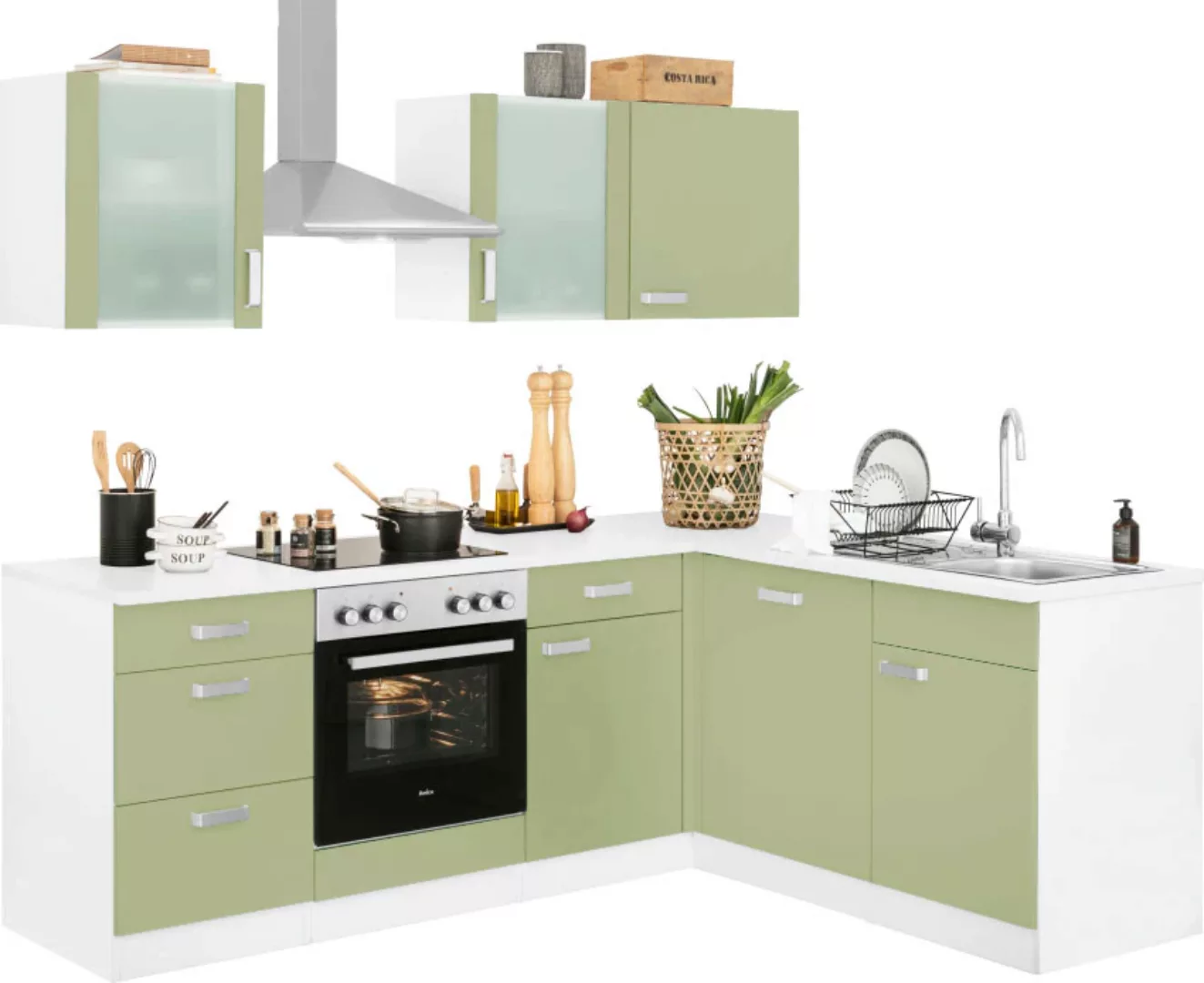 wiho Küchen Winkelküche "Husum",ohne E-Geräte Stellbreite 220 x 170 cm günstig online kaufen
