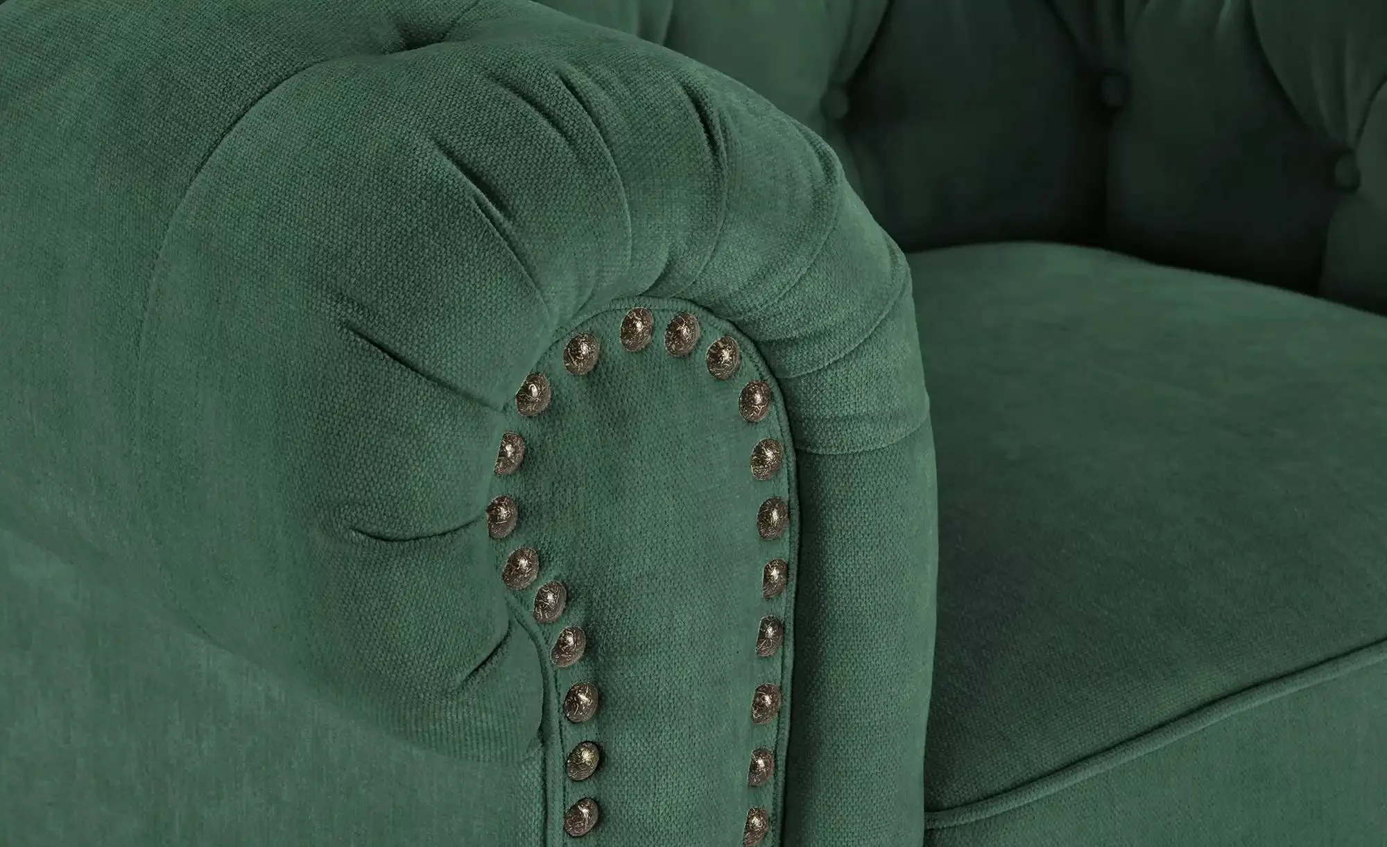 uno Sessel  Chesterfield Stoff ¦ grün ¦ Maße (cm): B: 124 H: 80 T: 100.0 Po günstig online kaufen