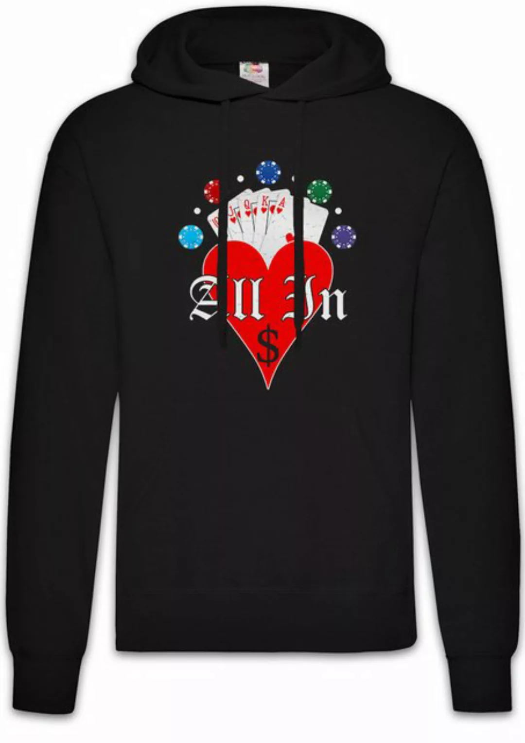 Urban Backwoods Hoodie Poker Hearts All In Herren Hoodie Card Karten Black günstig online kaufen