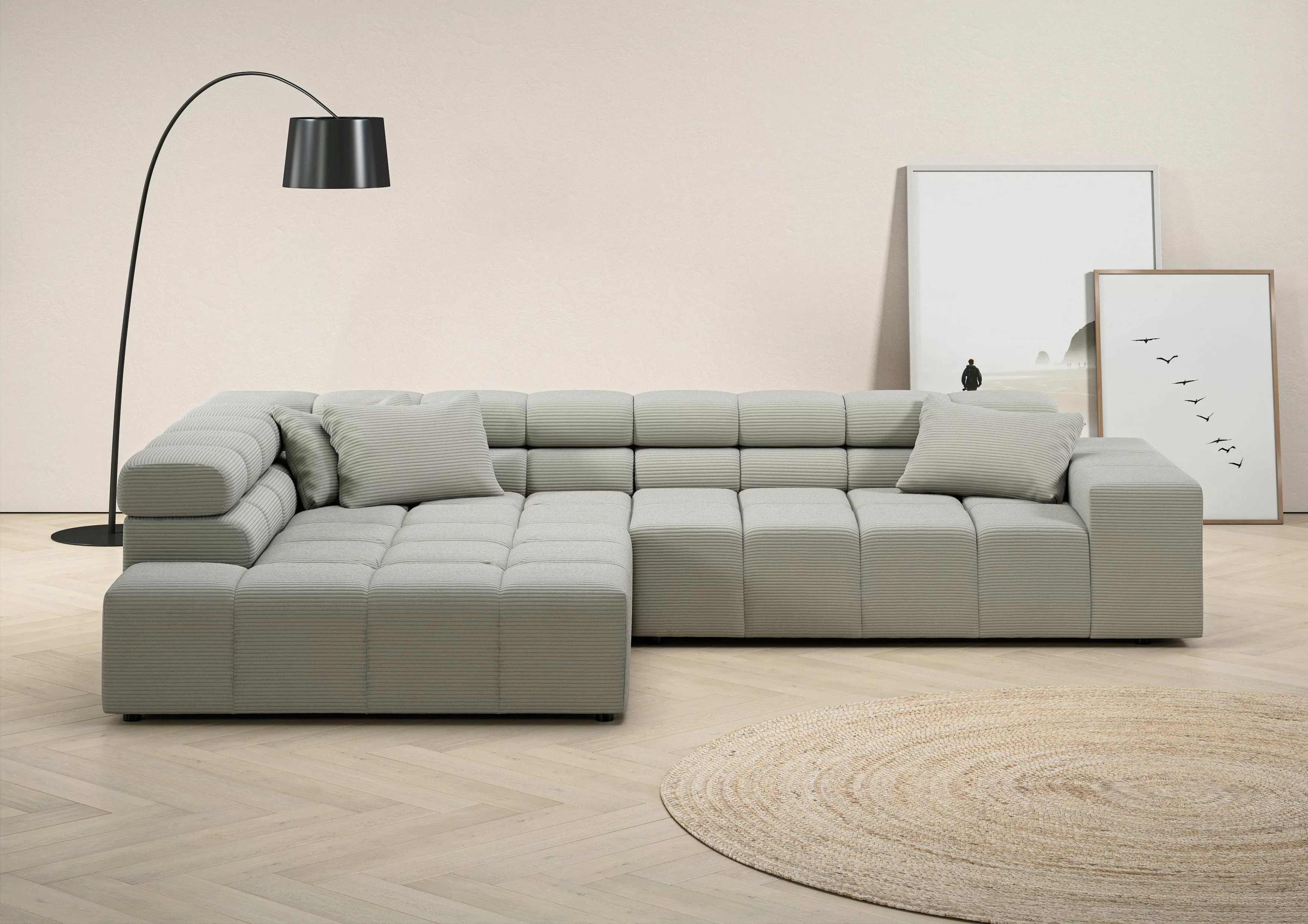 INOSIGN Ecksofa "Ancona incl. Kopfteilverstellung, Breite 319cm, L-Form", w günstig online kaufen