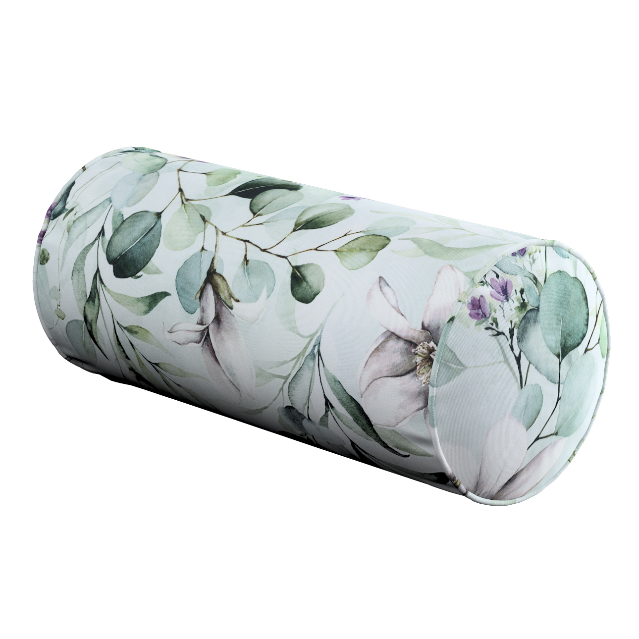 Einfache Nackenrolle, mintgrün-weiß, Ø 16 x 40 cm, Flowers (143-66) günstig online kaufen