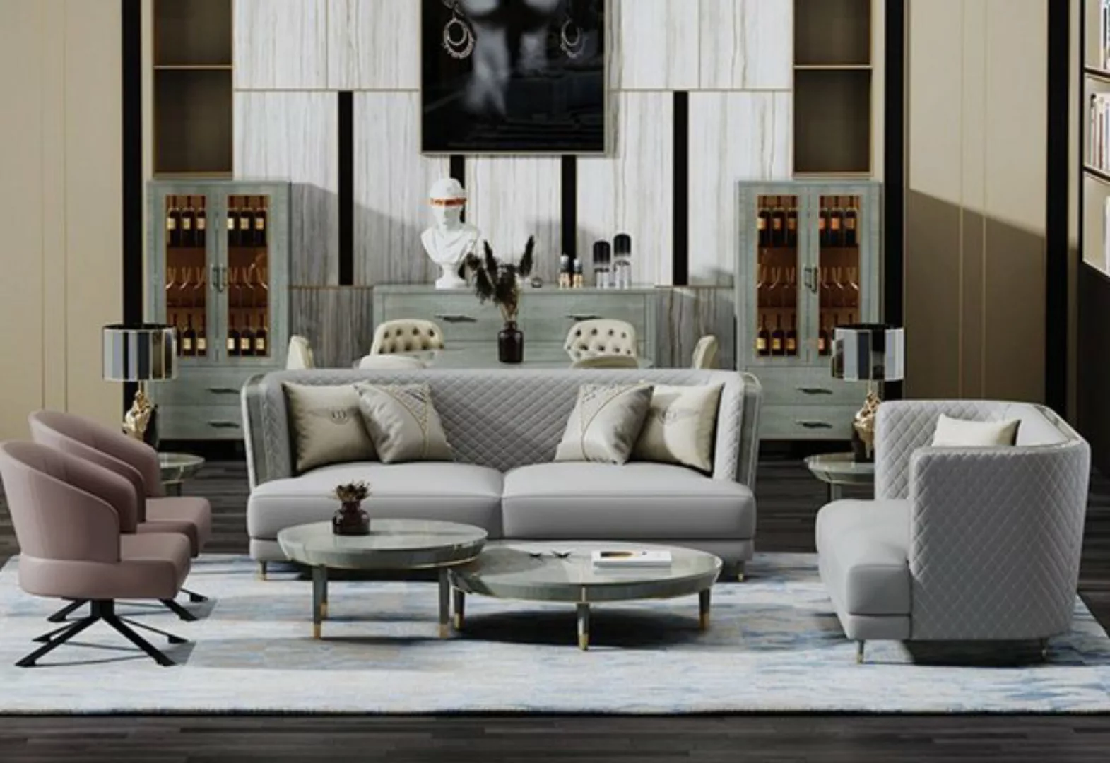 JVmoebel Sofa Dreisitzer Couch Polster Design Sofa Sitz Sofas Zimmer Möbel, günstig online kaufen