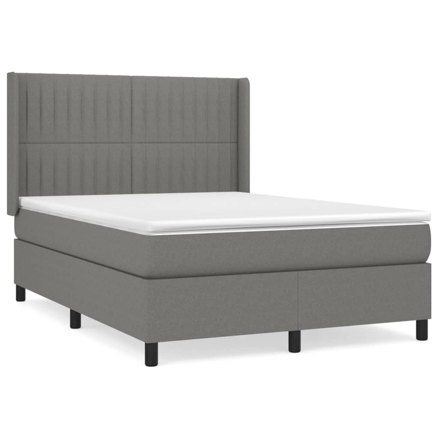 vidaXL Boxspringbett mit Matratze Dunkelgrau 140x190 cm Stoff1395382 günstig online kaufen