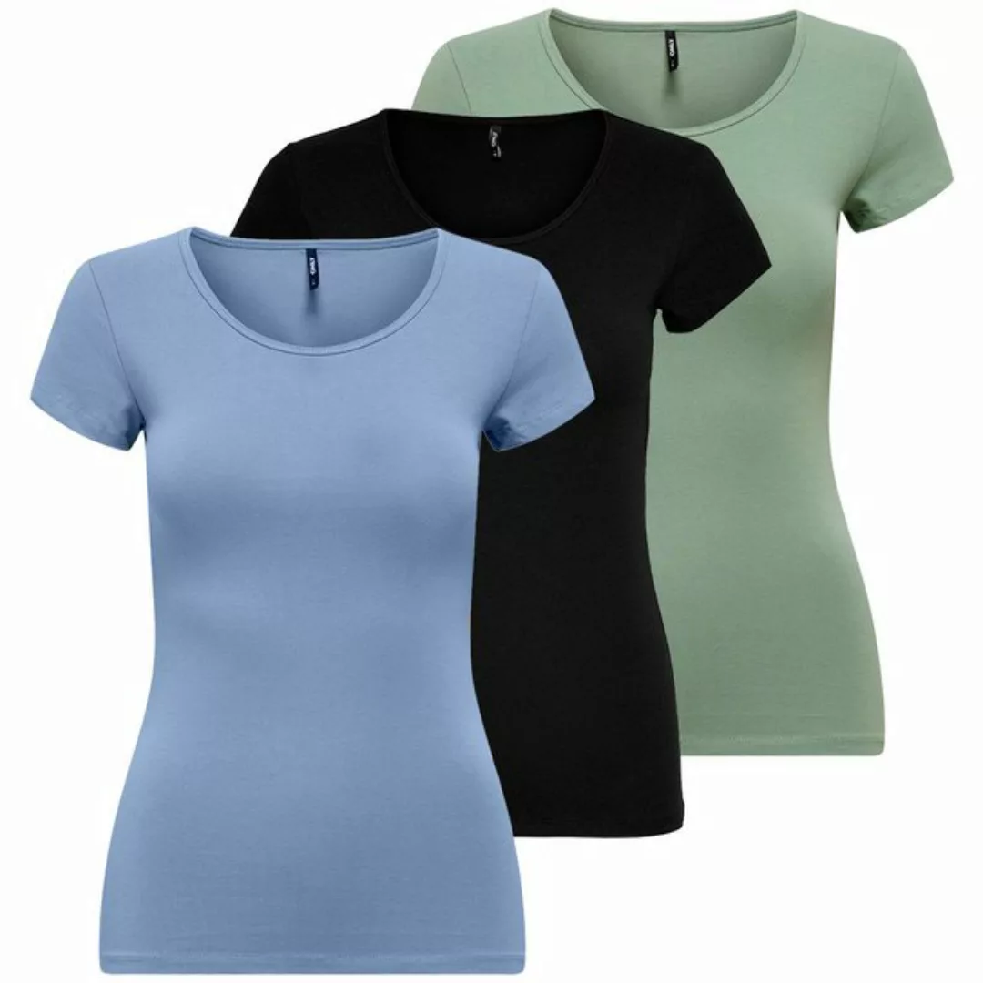 ONLY Longsleeve ONLY 3er Pack Damen T-Shirt kurzarm günstig online kaufen