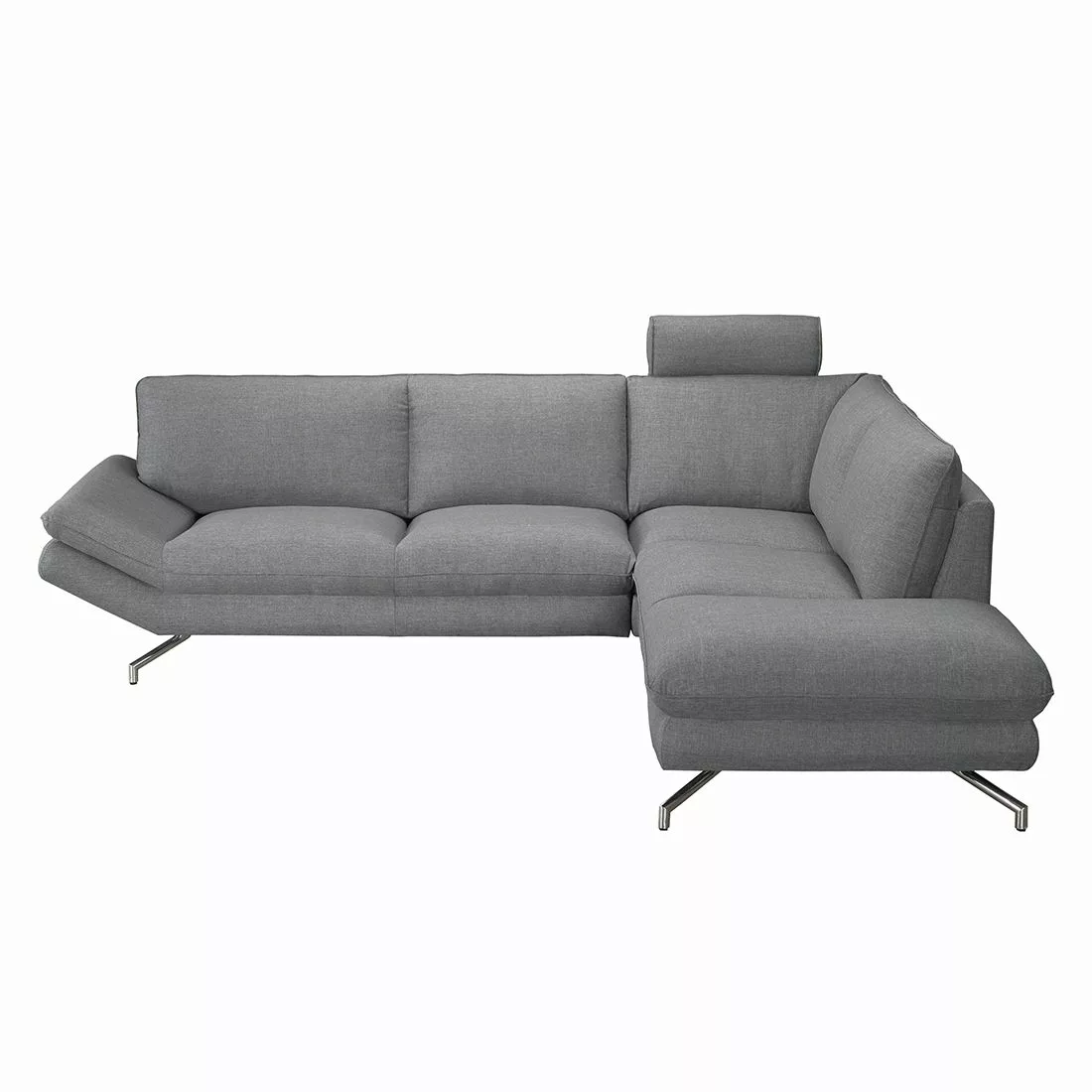 home24 loftscape Ecksofa Sharon 2,5-Sitzer Grau Webstoff 276x83x220 cm (BxH günstig online kaufen