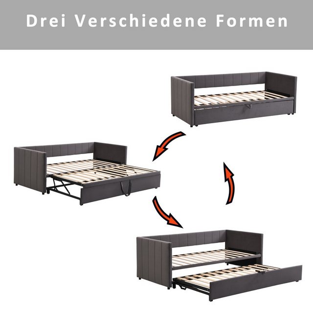 WISHDOR Polsterbett Funktionsbett Doppelbett Schlafsofa Kinderbett Bett 90/ günstig online kaufen