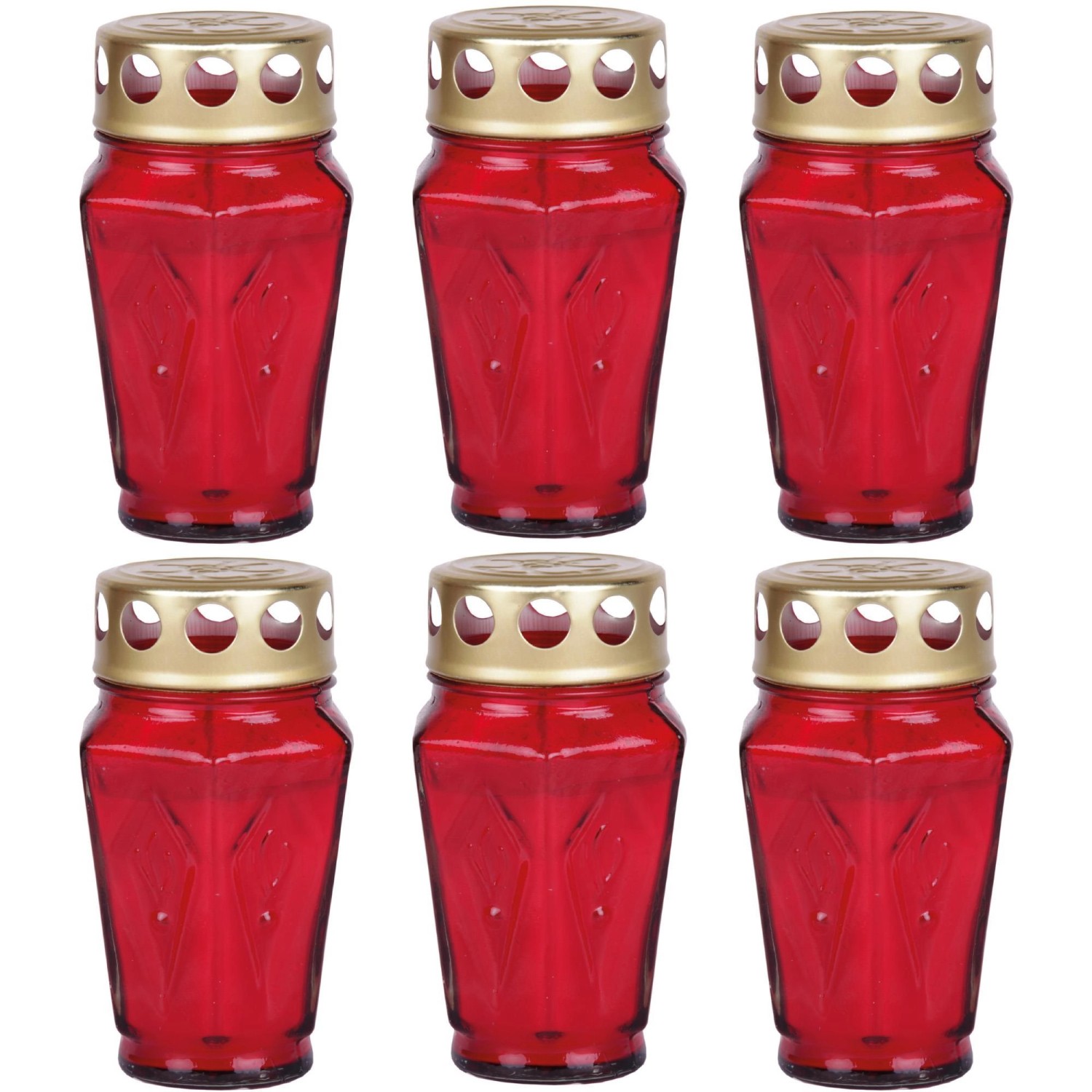 HS Candle Grablicht Glas Eck Mehrpack Rot günstig online kaufen