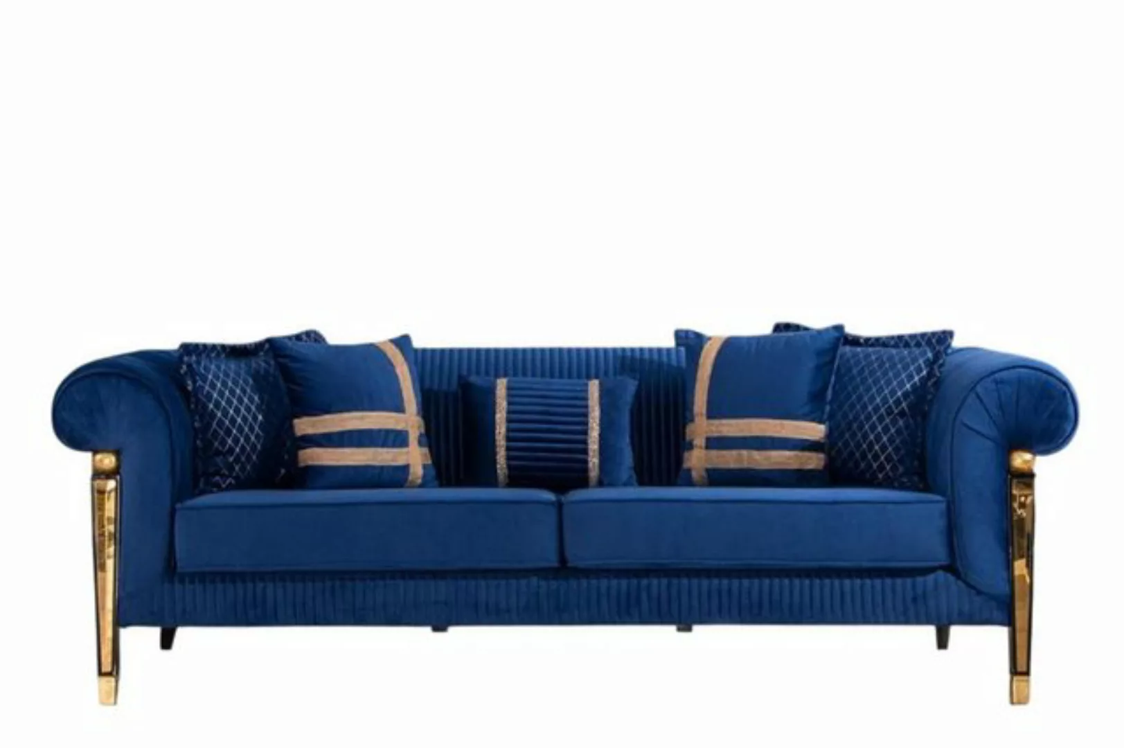 Xlmoebel Sofa Dreisitzer Sofasitz in Blau 3-Sitzer Luxusmöbel Moderne Polst günstig online kaufen