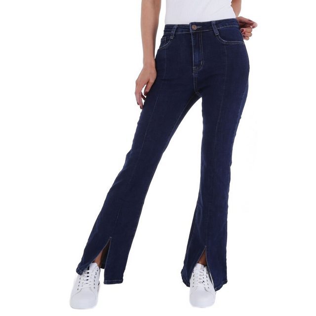 Ital-Design Bootcut-Jeans Damen Freizeit Stretch Bootcut Jeans in Dunkelbla günstig online kaufen