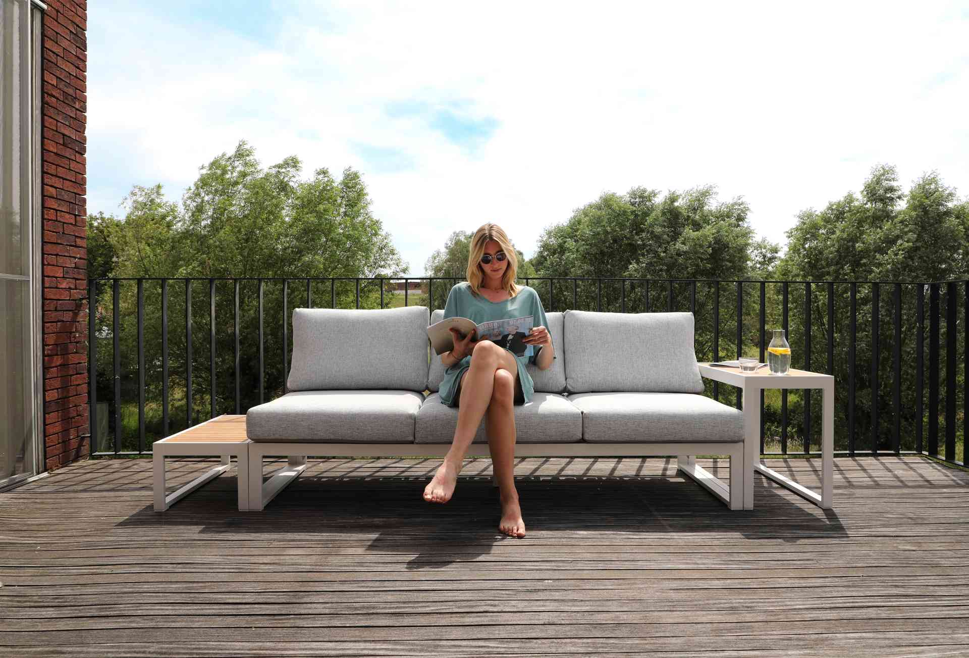 Nest 3-Sitzer Sofa für Outdoor verstellbar Kohle günstig online kaufen