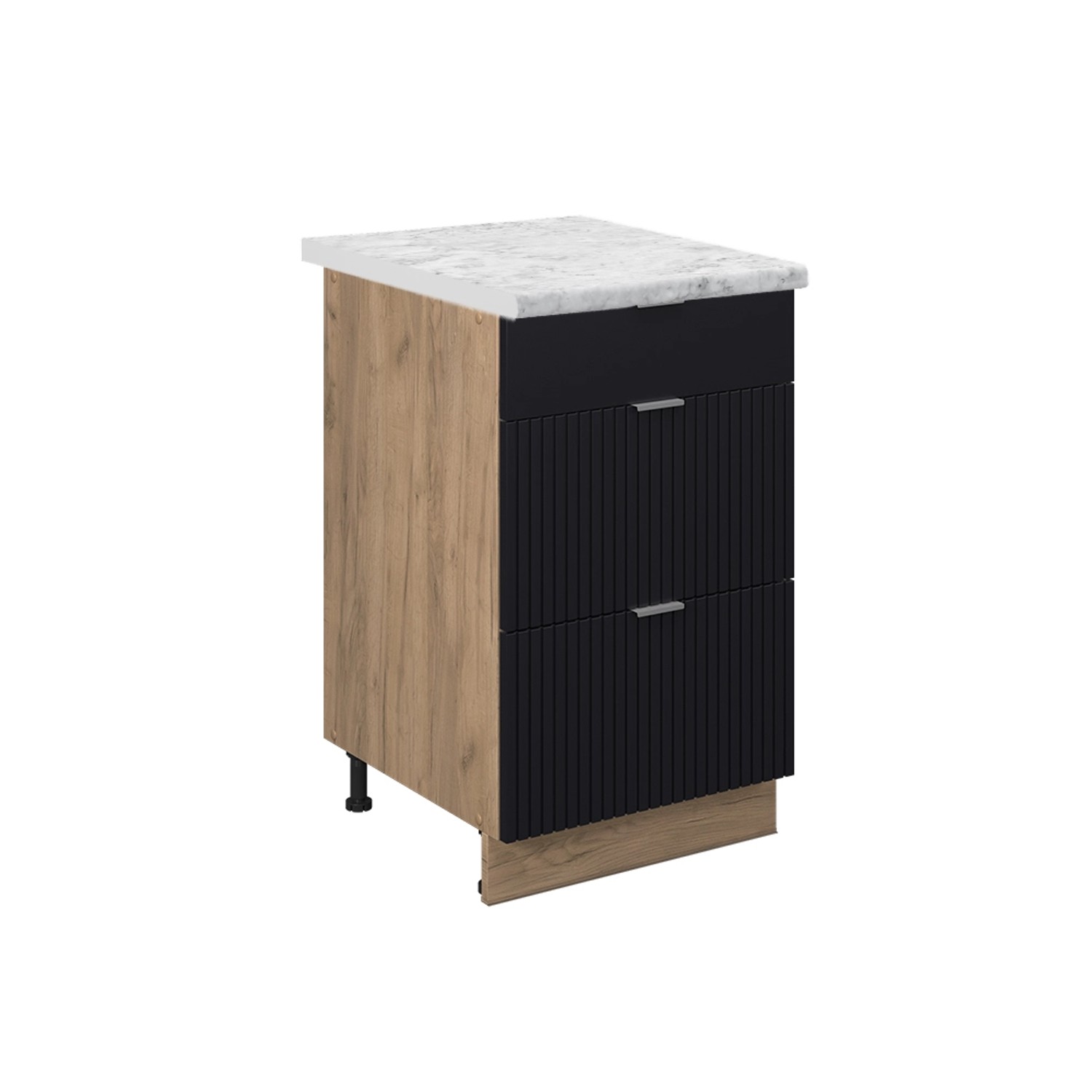 Vicco Unterschrank Fame-Line, Schwarz gestreift/Goldkraft Eiche, günstig online kaufen