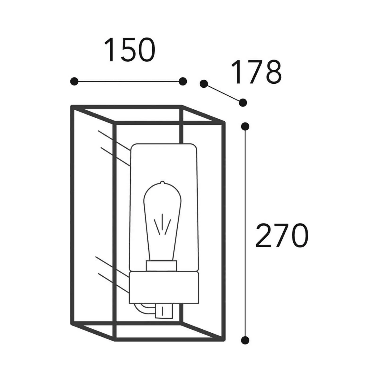 Außenwandleuchte Cubic³ 3365, nickel antik/klar günstig online kaufen