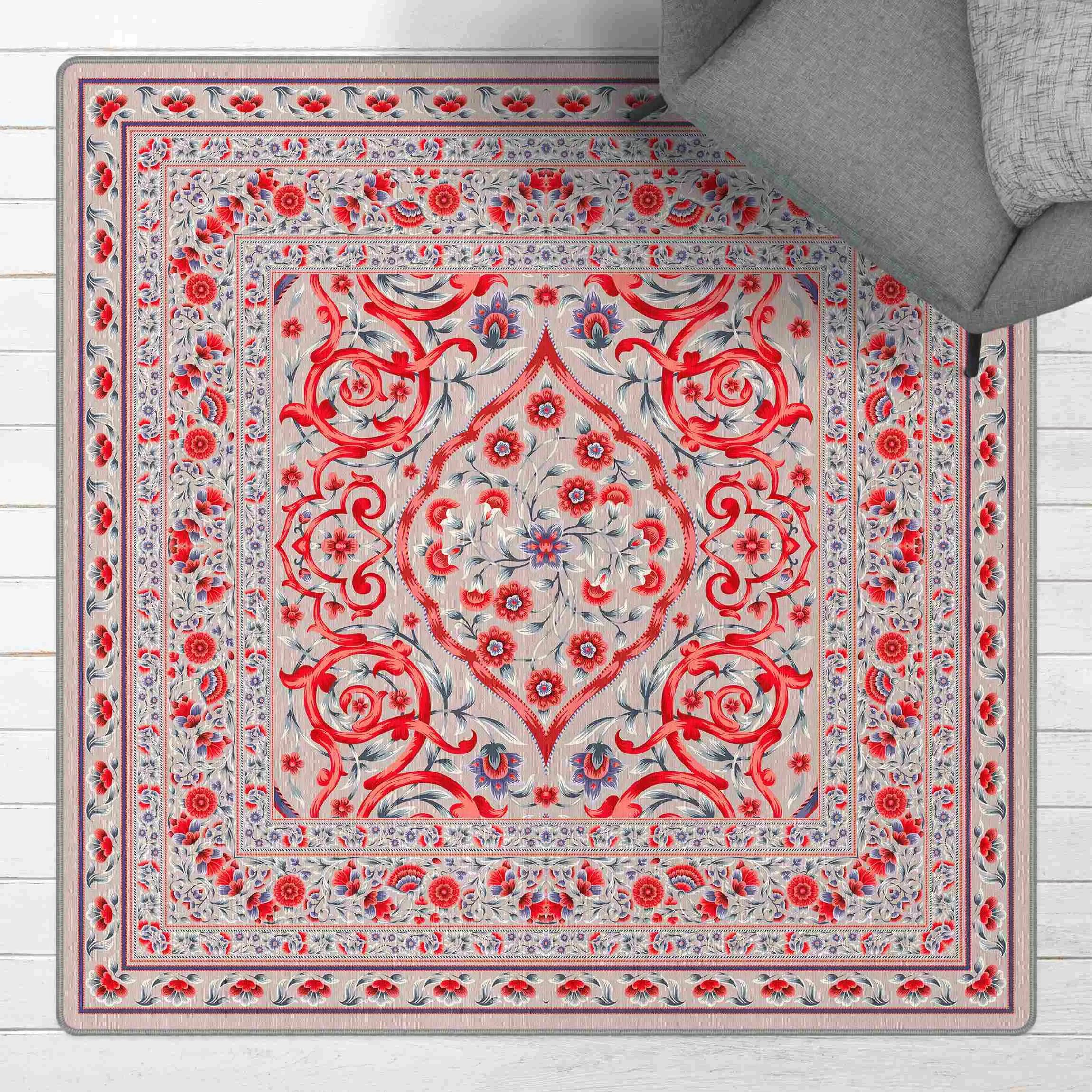 Teppich Prächtiger Ornamentteppich rosa günstig online kaufen