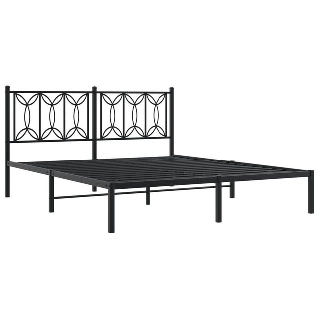 vidaXL Bett Bettgestell mit Kopfteil Metall Schwarz 160x200 cm günstig online kaufen