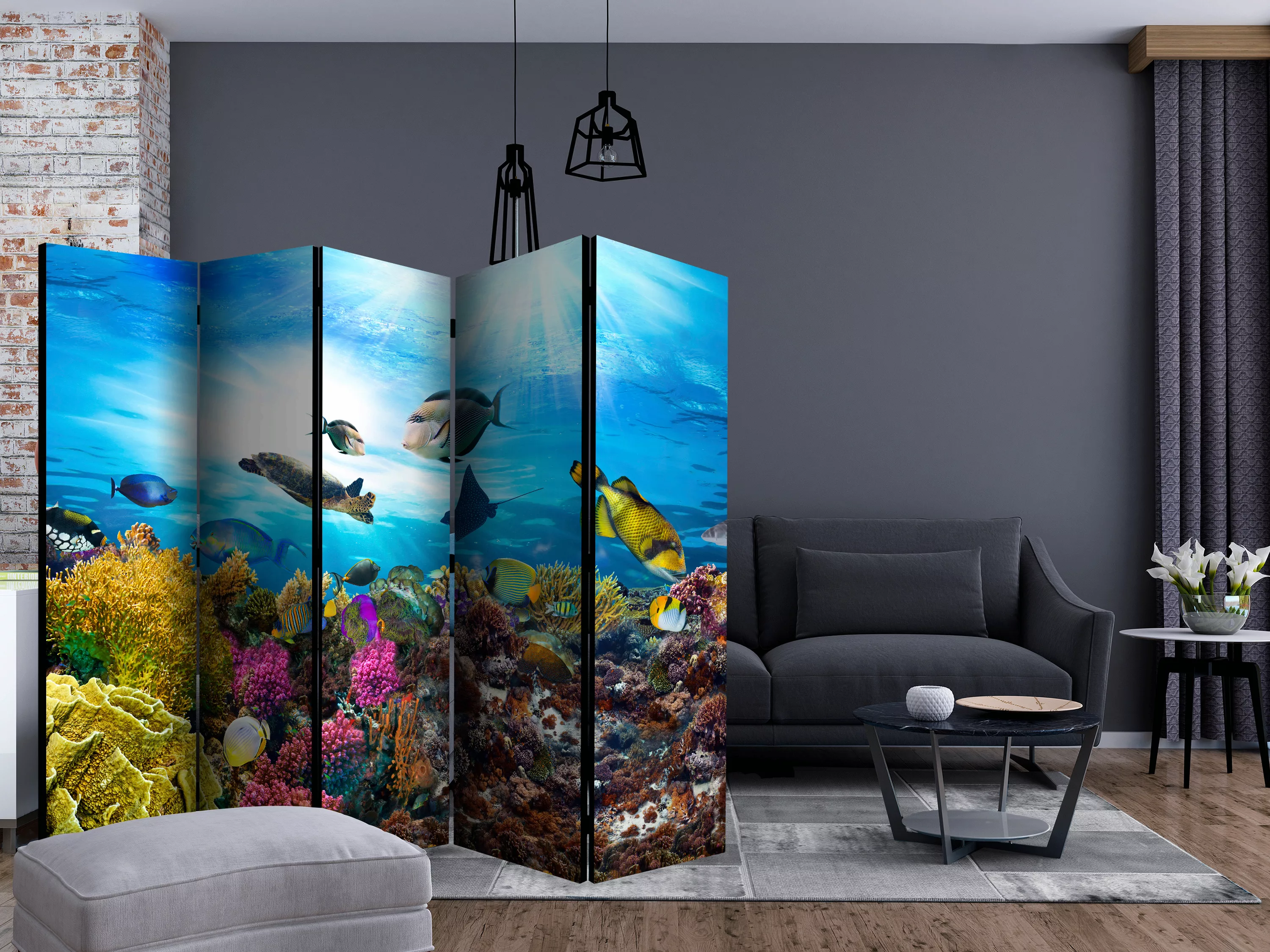 5-teiliges Paravent - Coral Reef Ii [room Dividers] günstig online kaufen