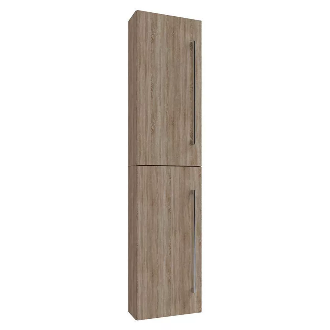 Badmöbel modern Sonoma Eiche 150 cm hoch die Wandmontage (dreiteilig) günstig online kaufen