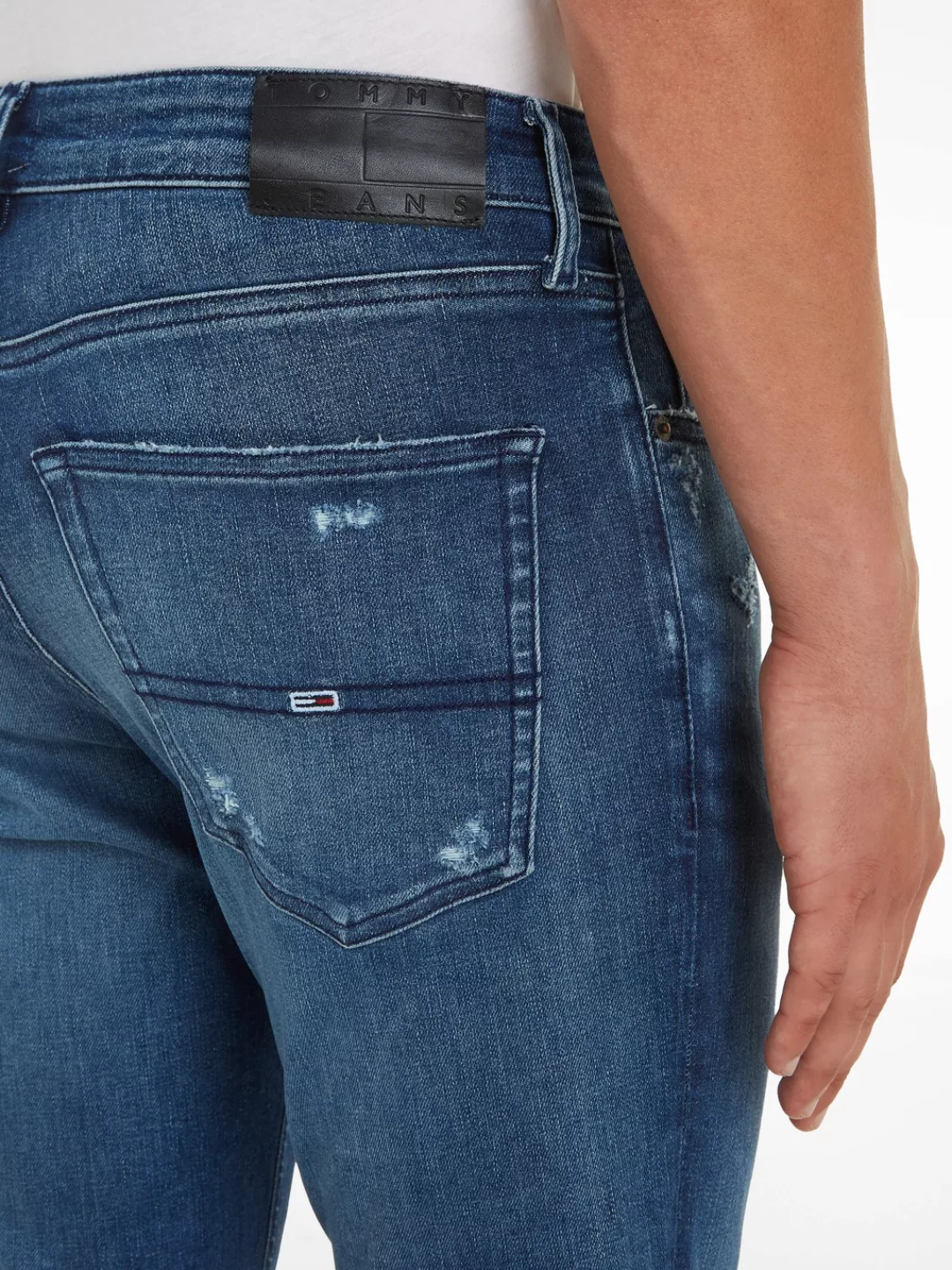 Tommy Jeans Slim-fit-Jeans "SCANTON SLIM", mit Abrieb- und Destroyeddetails günstig online kaufen