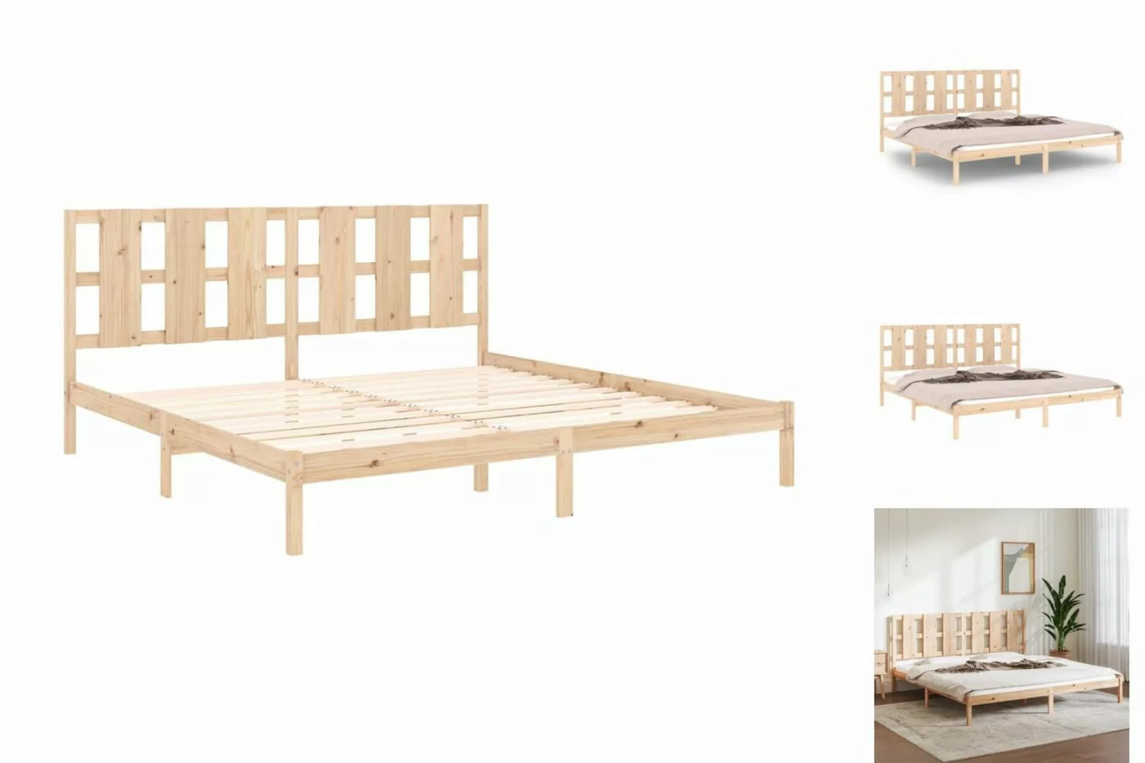 vidaXL Bettgestell Massivholzbett Kiefer 200x200 cm Bett Bettgestell Doppel günstig online kaufen