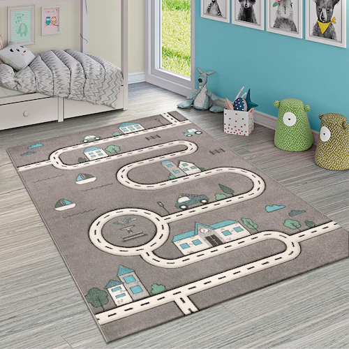 Paco Home Kinderteppich »Diamond 710«, rechteckig, Kurzflor, Straßen-Spiel- günstig online kaufen