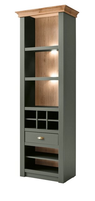 Furn.Design Fächerschrank Norwich (Regalschrank in dunkelgrün mit Wotan Eic günstig online kaufen