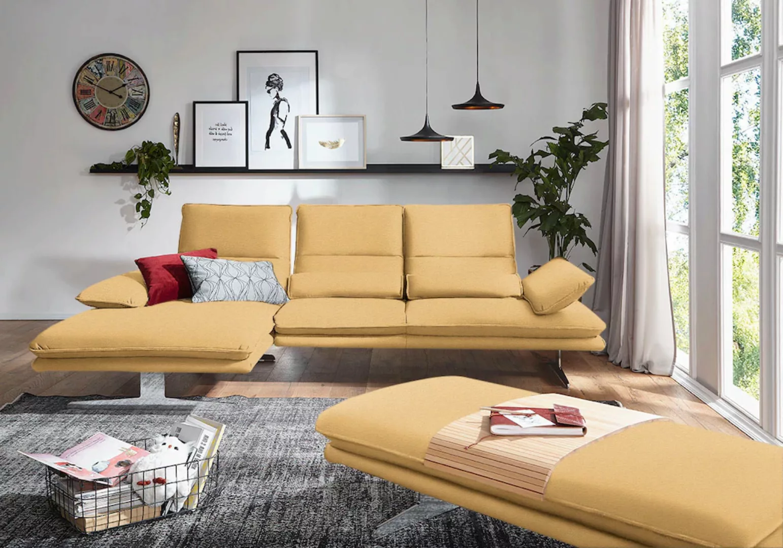 W.SCHILLIG Ecksofa "broadway, Designsofa mit tollem Sitzkomfort", Sitztiefe günstig online kaufen