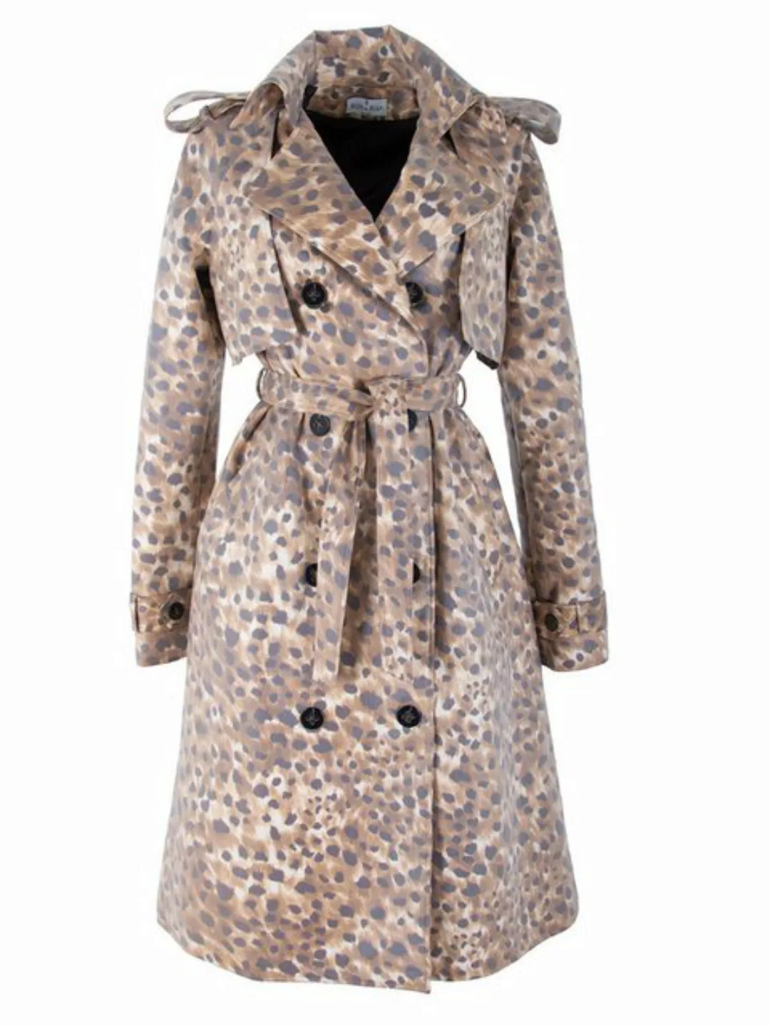 RUA & RUA Trenchcoat mit Leo-Print aus Beschichteter Baumwolle für Damen günstig online kaufen