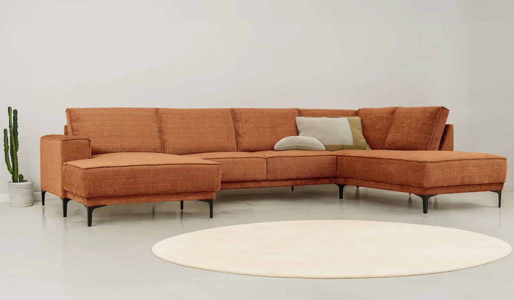 Places of Style Wohnlandschaft "XXL Sofa Oland, Struktur, Flachgewebe, Luxu günstig online kaufen