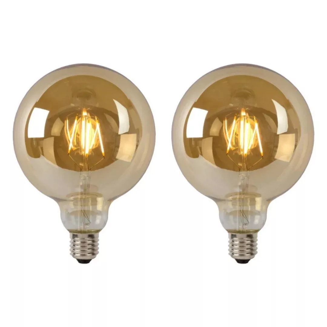 LED Leuchtmittel E27 Globe - G125 in Amber 8W 900lm 2er-Pack günstig online kaufen