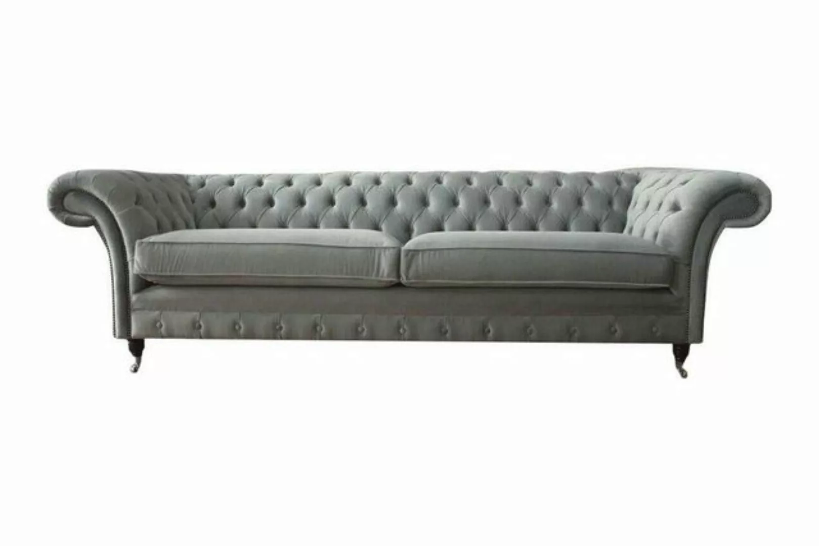 JVmoebel Sofa Sofa 4 Sitzer Couch Chesterfield Polster Sitz Textil Grau, Ma günstig online kaufen