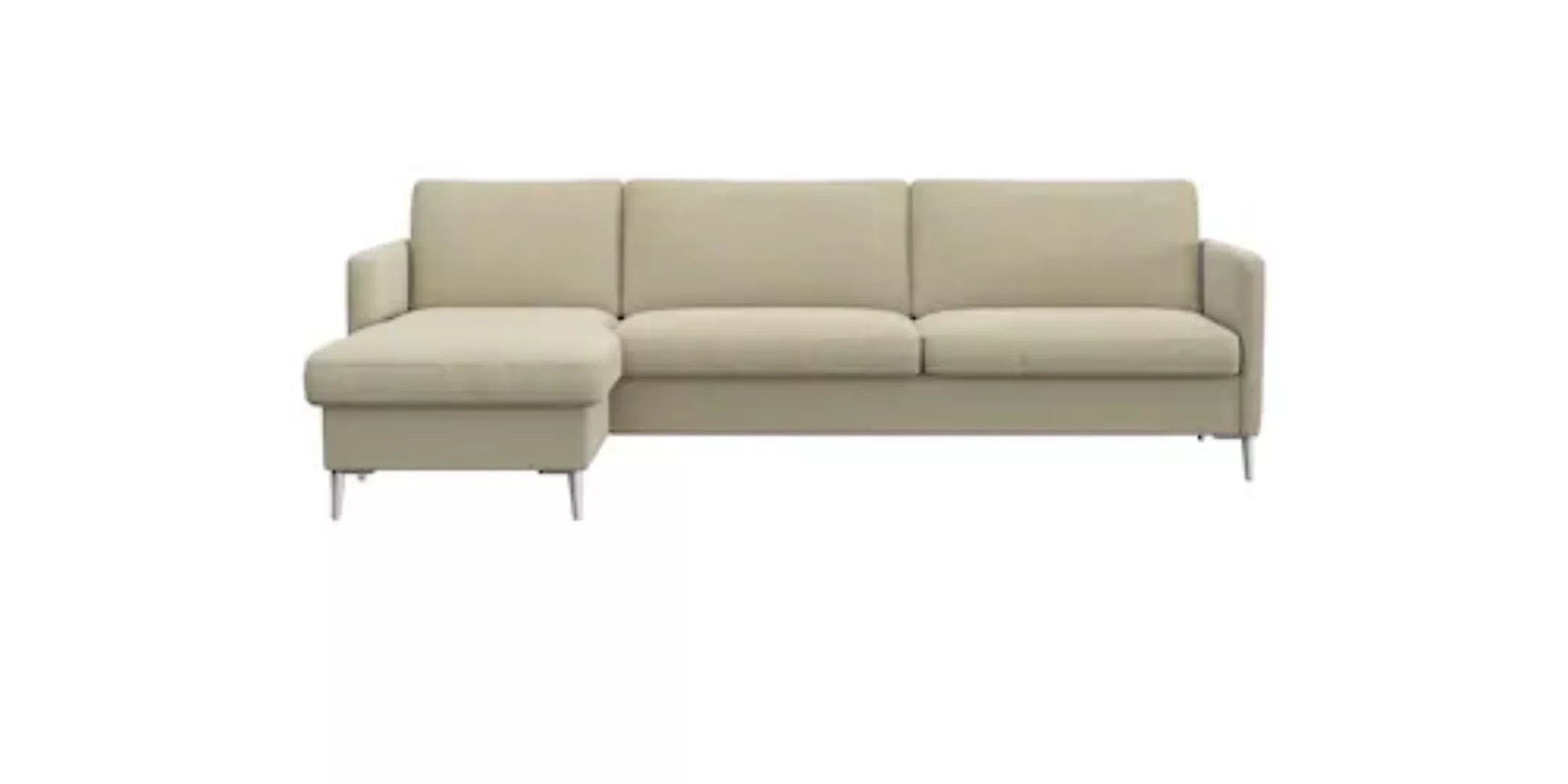 FLEXLUX Ecksofa »Fiore, L-Form«, schmale Armlehnen, Kaltschaum, Füße Alu günstig online kaufen