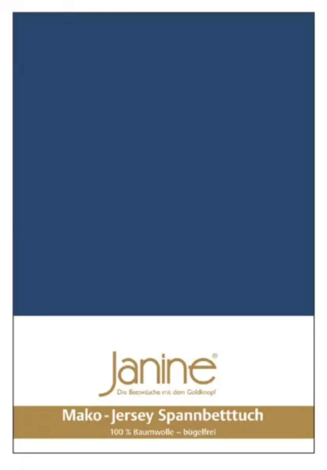 Janine Janine Spannbetttuch Mako-Feinjersey 5007 marine (82) Größe:  200x20 günstig online kaufen