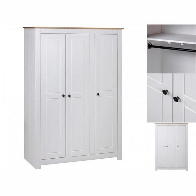 vidaXL Kleiderschrank Kleiderschrank 3-Türig Weiß 11850171,5 cm Kiefer Pana günstig online kaufen