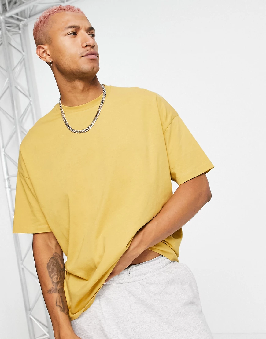 ASOS DESIGN – Oversize-T-Shirt in Senfgelb günstig online kaufen