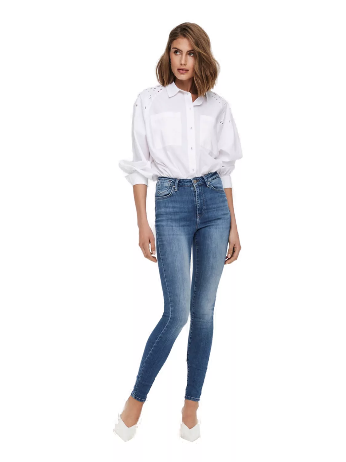 Only Damen Jeans ONLFOREVER REA958 - Skinny Fit - Blau - Medium Blue Denim günstig online kaufen