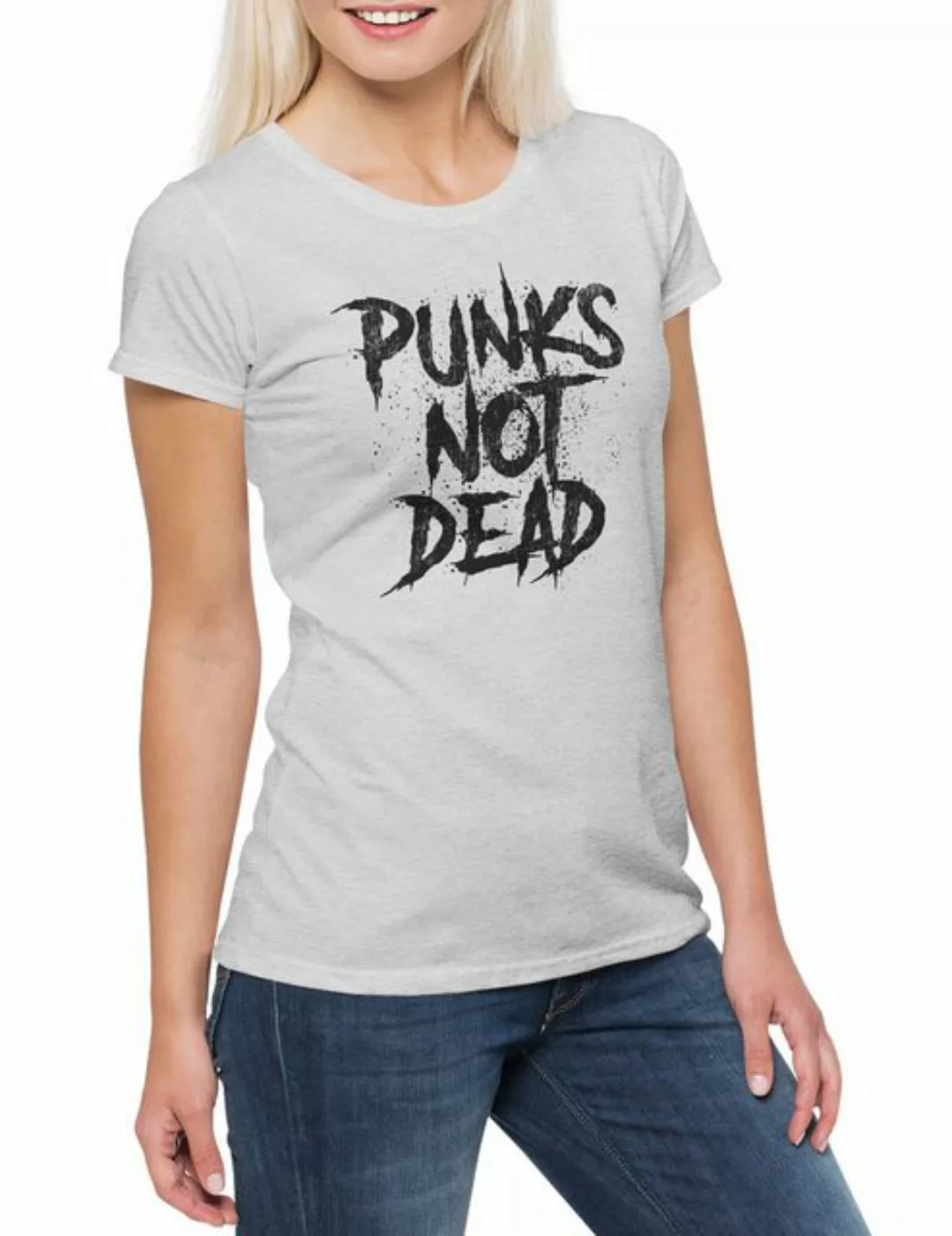 Urban Backwoods Print-Shirt Punks Not Dead I Damen T-Shirt Music DJ MC Punk günstig online kaufen