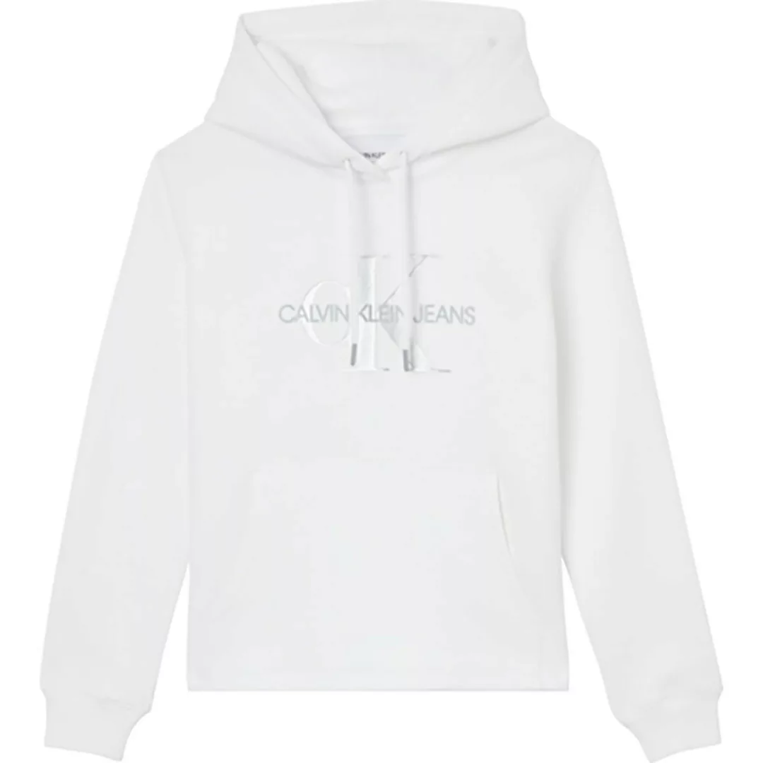 Calvin Klein Jeans Glossy Monogram Kapuzenpullover XS Bright White günstig online kaufen