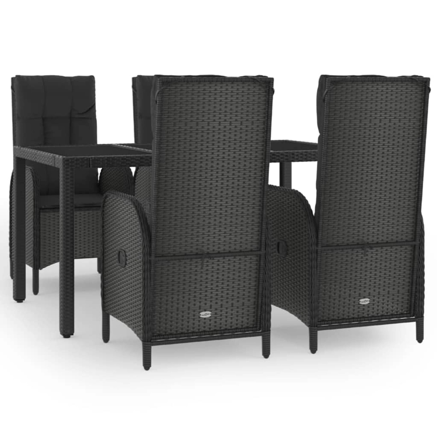 Vidaxl 5-tlg. Garten-essgruppe Mit Kissen Schwarz Poly Rattan günstig online kaufen