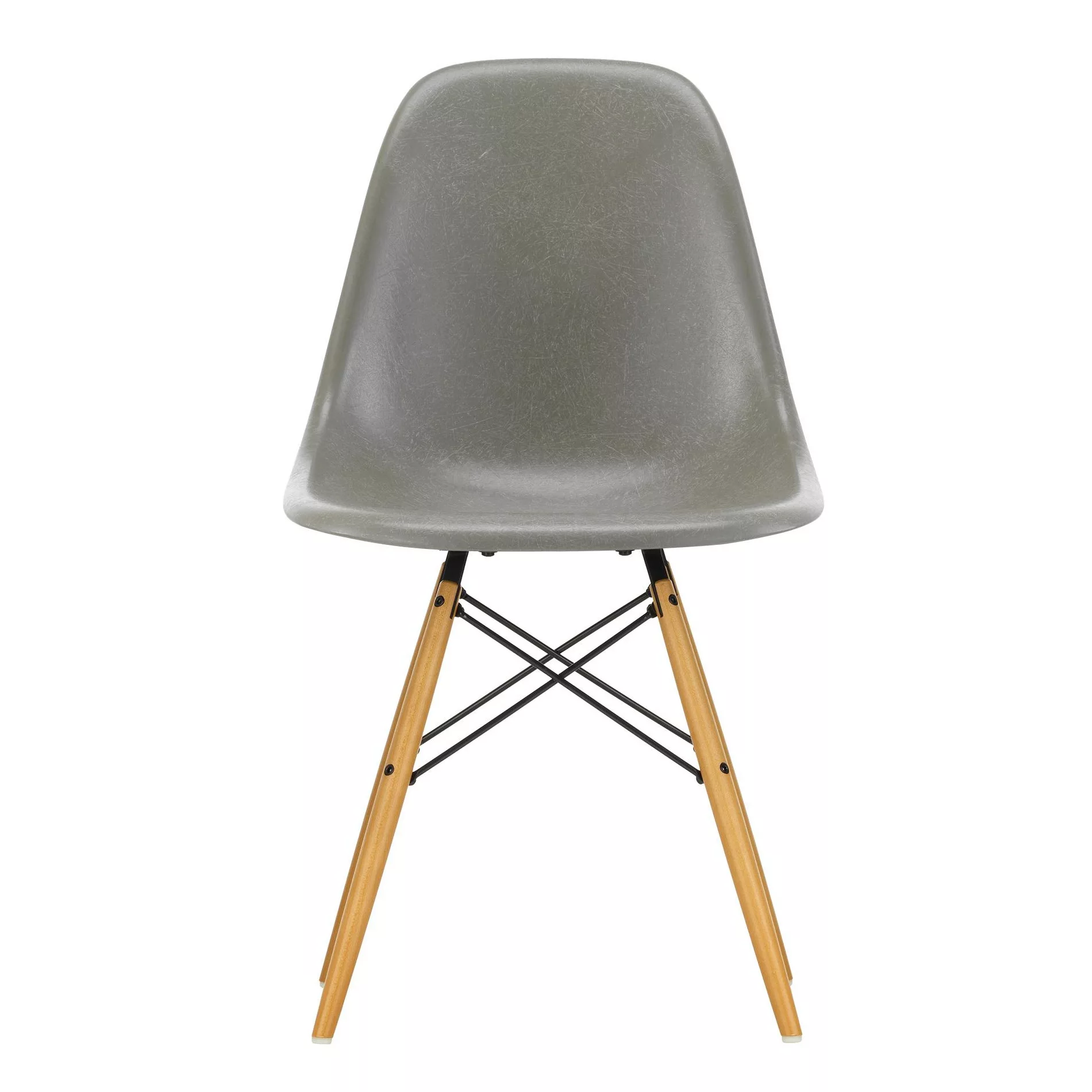Vitra - Eames Fiberglass Side Chair DSW Ahorn gelblich - umbra/Sitzschale F günstig online kaufen