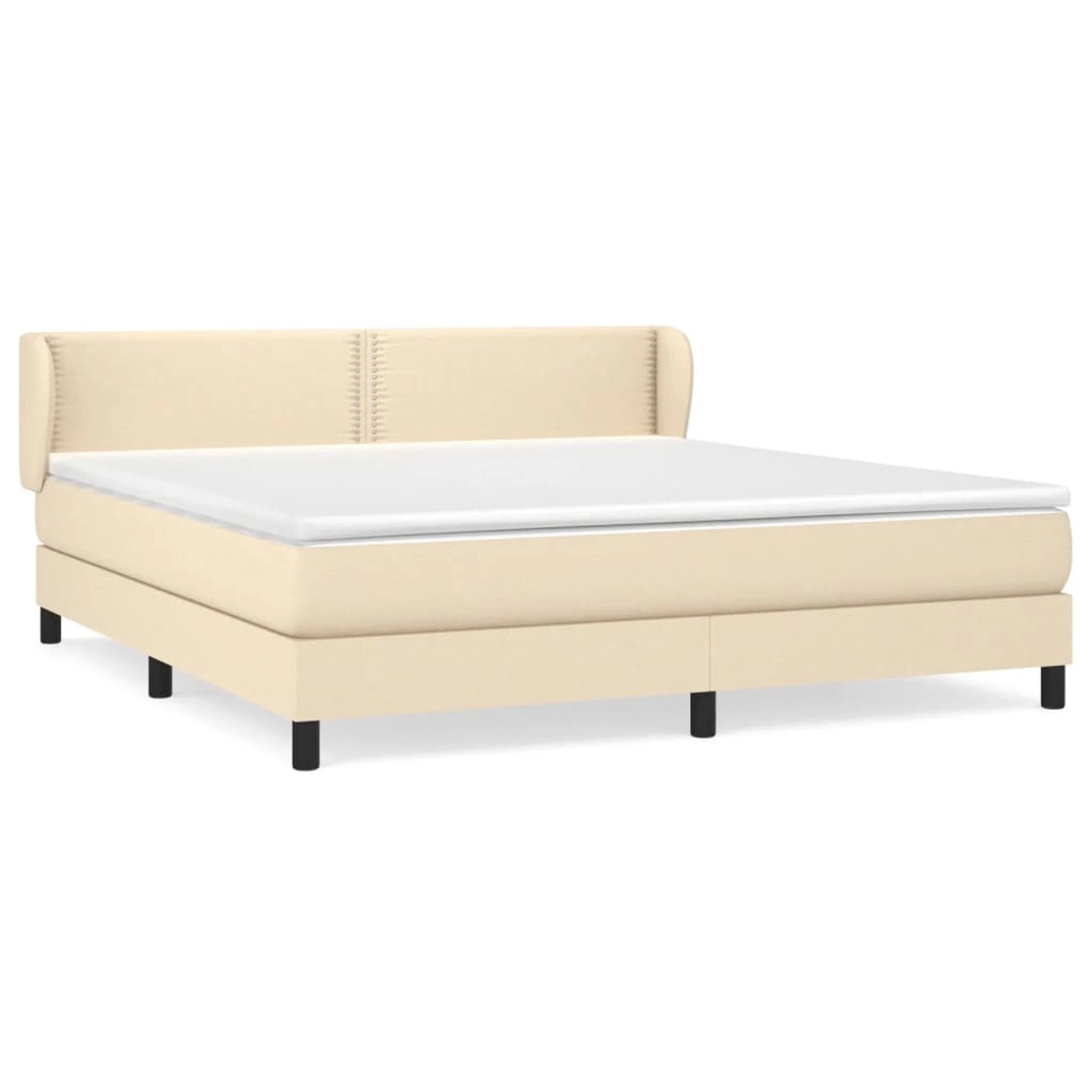 vidaXL Boxspringbett Boxspringbett mit Matratze Creme 180x200 cm Stoff Bett günstig online kaufen